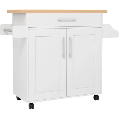 Costway Kücheninselwagen Küchenwagen mit Schublade Weiß 111 x 40 x 90 cm Costway Kücheninselwagen Küchenwagen mit Schublade Weiß 111 x 40 x 90 cm