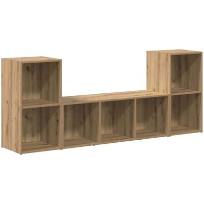 vidaXL TV-Schrank 3 Stk Braun 107 x 35 x 37 cm Holzwerkstoff 3393254 vidaXL TV-Schrank 3 Stk Braun 107 x 35 x 37 cm Holzwerkstoff 3393254