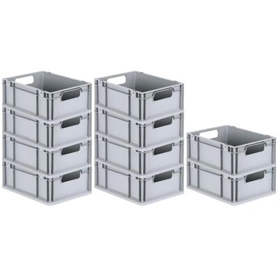 PROREGAL Spar Set 10x Eurobox Nextgen Economy Griffe Offen HxBxT 17 x 30 x 40 cm 16 Liter Eurobehälter Transportbox Transportbehälter PROREGAL Spar Set 10x Eurobox Nextgen Economy Griffe Offen HxBxT 17 x 30 x 40 cm 16 Liter Eurobehälter Transportbox Transportbehälter
