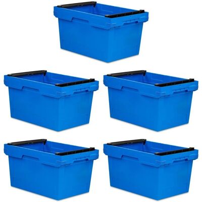 PROREGAL SparSet 5x Conical Mehrweg-Stapelbehälter mit Stapelbügel Blau HxBxT 32,3 x 40 x 60 cm 58 Liter Lagerbox Eurobox Transportbox PROREGAL SparSet 5x Conical Mehrweg-Stapelbehälter mit Stapelbügel Blau HxBxT 32,3 x 40 x 60 cm 58 Liter Lagerbox Eurobox Transportbox