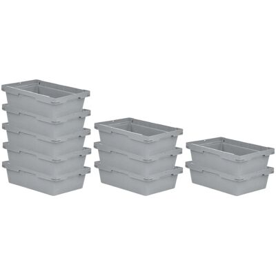 PROREGAL Mega Deal 10x Conical Mehrweg-Stapelbehälter Grau HxBxT 17,5 x 40 x 60cm 29 Liter Lagerbox Eurobox Transportbox Transportbehälter PROREGAL Mega Deal 10x Conical Mehrweg-Stapelbehälter Grau HxBxT 17,5 x 40 x 60cm 29 Liter Lagerbox Eurobox Transportbox Transportbehälter
