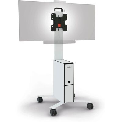 Durable Mobiler TV-Wagen - Höhenverstellbar 19-43 Zoll, 3 Fächer, Weiß Durable Mobiler TV-Wagen - Höhenverstellbar 19-43 Zoll, 3 Fächer, Weiß
