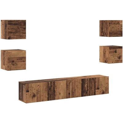vidaXL TV-Schrank-Set 6-Tlg Braun 160 x 30 x 30 cm Holzwerkstoff 3393417 vidaXL TV-Schrank-Set 6-Tlg Braun 160 x 30 x 30 cm Holzwerkstoff 3393417