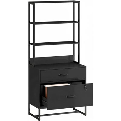HOMCOM File Cabinet Spanplatte Metall 70L x 40B x 157H cm Schwarz HOMCOM File Cabinet Spanplatte Metall 70L x 40B x 157H cm Schwarz