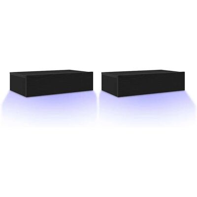 vidaXL TV-Schränke mit LED-Leuchten 2 Stk Schwarze Eiche 60x35x15,5 cm 862033 vidaXL TV-Schränke mit LED-Leuchten 2 Stk Schwarze Eiche 60x35x15,5 cm 862033