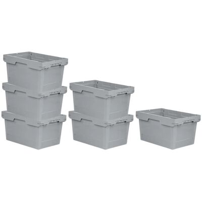 PROREGAL Mega Deal 6x Conical Mehrweg-Stapelbehälter Grau HxBxT 32,3 x 40 x 60cm 58 Liter Lagerbox Eurobox Transportbox Transportbehälter PROREGAL Mega Deal 6x Conical Mehrweg-Stapelbehälter Grau HxBxT 32,3 x 40 x 60cm 58 Liter Lagerbox Eurobox Transportbox Transportbehälter
