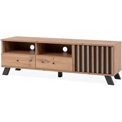 Furn.Design TV-Lowboard Eiche Artisan und Grau 138 cm 3D Lamelle Industrial Madem Furn.Design TV-Lowboard Eiche Artisan und Grau 138 cm 3D Lamelle Industrial Madem