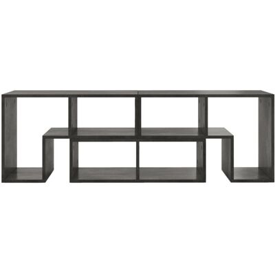 Costway Fernsehschrank Holz 3-teilig Frei Kombinierbar Grau Costway Fernsehschrank Holz 3-teilig Frei Kombinierbar Grau