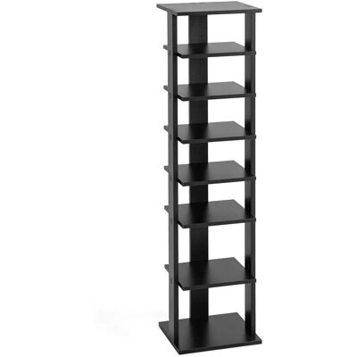 Costway 8 Stufiges Schuhregal Höhenverstellbar Holz Schwarz Einzel Costway 8 Stufiges Schuhregal Höhenverstellbar Holz Schwarz Einzel