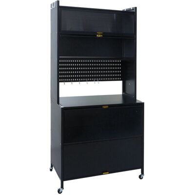 MCW Küchenschrank O53 Rollbar Metall 175x80x42cm Schwarz MCW Küchenschrank O53 Rollbar Metall 175x80x42cm Schwarz