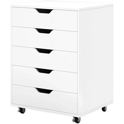 Costway Mobiler Aktenschrank 5 Schubladen Weiß Costway Mobiler Aktenschrank 5 Schubladen Weiß