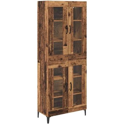 vidaXL Highboard Wandmontiert Altholz 69,5 x 34 x 180 cm Holzwerkstoff 3415615 vidaXL Highboard Wandmontiert Altholz 69,5 x 34 x 180 cm Holzwerkstoff 3415615