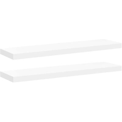 vidaXL 2x Schwebende Wandregale Weiß 90x23,5x3,8 cm MDF Ausstellungsregal vidaXL 2x Schwebende Wandregale Weiß 90x23,5x3,8 cm MDF Ausstellungsregal