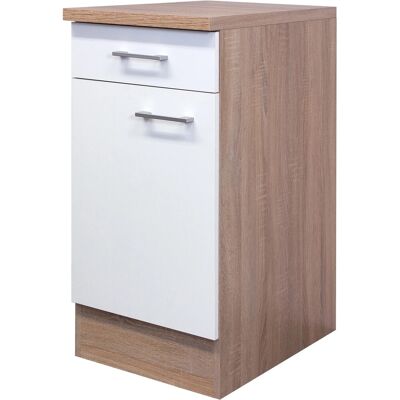 Flex-Well Classic Küchen-Unterschrank Florida 40 cm Weiß-Sonoma Eiche Flex-Well Classic Küchen-Unterschrank Florida 40 cm Weiß-Sonoma Eiche