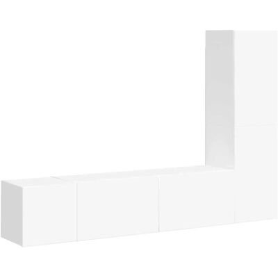 vidaXL 3-Tlg TV-Schrank-Set Weiß Holzwerkstoff 3078656 vidaXL 3-Tlg TV-Schrank-Set Weiß Holzwerkstoff 3078656