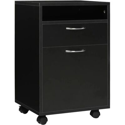 HOMCOM Rollcontainer mit Schublade für Büro Arbeitszimmer Schwarz 40 x 35 x 60cm HOMCOM Rollcontainer mit Schublade für Büro Arbeitszimmer Schwarz 40 x 35 x 60cm