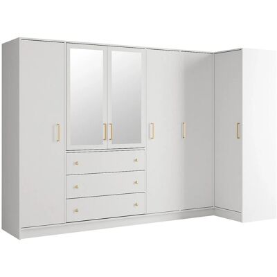 Vente-unique Kleiderschrank Lizandro Weiß 311 cm Vente-unique Kleiderschrank Lizandro Weiß 311 cm