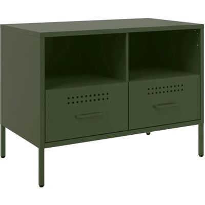 vidaXL Olivgrüner 68x39x50,5cm Stahl TV-Schrank - TV Typ vidaXL Olivgrüner 68x39x50,5cm Stahl TV-Schrank - TV Typ