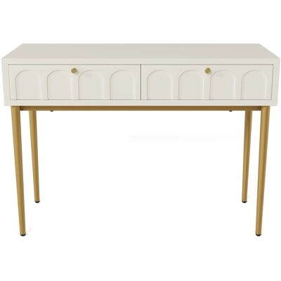 okwish Kommode mit 2 Schubladen Schlafzimmer 100x45x76.5cm Creme Weiß okwish Kommode mit 2 Schubladen Schlafzimmer 100x45x76.5cm Creme Weiß