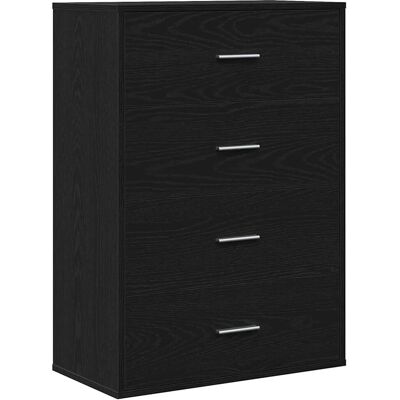vidaXL Sideboard Schwarz Eichen-Optik 60 x 31 x 84 cm Holzwerkstoff 871674 vidaXL Sideboard Schwarz Eichen-Optik 60 x 31 x 84 cm Holzwerkstoff 871674