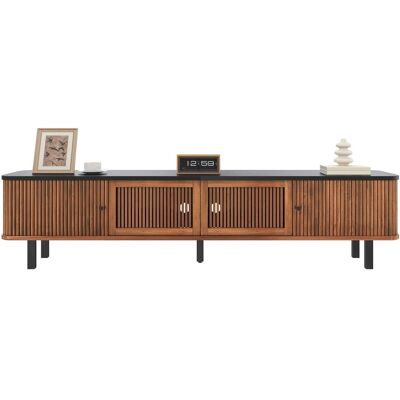 okwish TV Schrank mit Schiebetüren und Gitter Türen für Wohnzimmer 190x35x45cm Braun okwish TV Schrank mit Schiebetüren und Gitter Türen für Wohnzimmer 190x35x45cm Braun