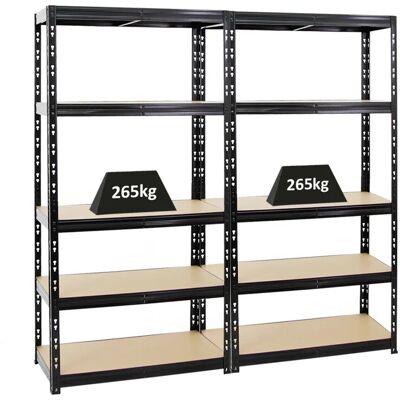 PROREGAL - TIGER - 180x90x45 cm - Schwarz - Schweres Regal PROREGAL - TIGER - 180x90x45 cm - Schwarz - Schweres Regal