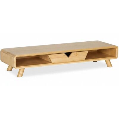 Relaxdays Monitorständer Bambus Natur mit Schublade 13 cm x 62 cm x 20,5 cm Relaxdays Monitorständer Bambus Natur mit Schublade 13 cm x 62 cm x 20,5 cm