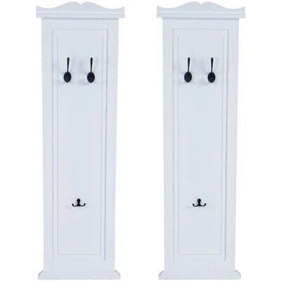 BERLINLODGE Garderobe 2er-Set 109x28x5,7cm Wandhaken Holz Weiß Lackiert BERLINLODGE Garderobe 2er-Set 109x28x5,7cm Wandhaken Holz Weiß Lackiert