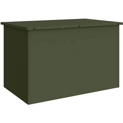 vidaXL Außenlagerbox mit Speicher Olive Grün 80 x 50,5 x 50 cm Stahl 874570 vidaXL Außenlagerbox mit Speicher Olive Grün 80 x 50,5 x 50 cm Stahl 874570