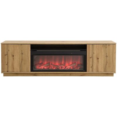 Vente-unique Tv-Board Yevina Schwarz Naturfarben Hell 163 cm Vente-unique Tv-Board Yevina Schwarz Naturfarben Hell 163 cm