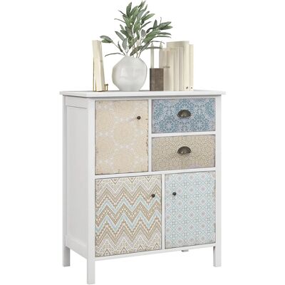 HOMCOM Kommode mit 2 Schubladen und 3 Schrankfächern Weiß 68 x 34 x 80 cm HOMCOM Kommode mit 2 Schubladen und 3 Schrankfächern Weiß 68 x 34 x 80 cm