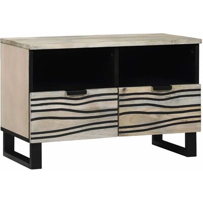 vidaXL TV-Schrank Weiß 70 x 33 x 46 cm Massives Mangoholz 4017973 vidaXL TV-Schrank Weiß 70 x 33 x 46 cm Massives Mangoholz 4017973