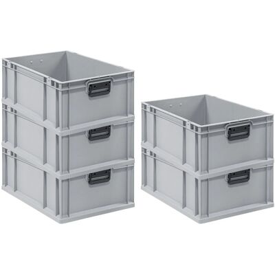 PROREGAL Spar Set 5x Eurobox Nextgen Portable Duo HxBxT 22 x 40 x 60 cm 44 Liter Eurobehälter Transportbox Transportbehälter Stapelbehälter PROREGAL Spar Set 5x Eurobox Nextgen Portable Duo HxBxT 22 x 40 x 60 cm 44 Liter Eurobehälter Transportbox Transportbehälter Stapelbehälter