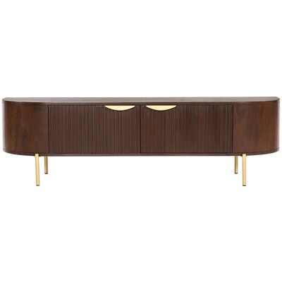 Vente-unique Tv-Board Nevili Naturfarben Dunkel Goldfarben 160 cm Vente-unique Tv-Board Nevili Naturfarben Dunkel Goldfarben 160 cm
