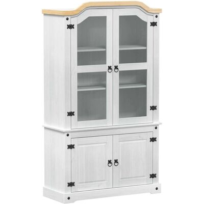 vidaXL Vitrine Weiß 103,5 x 42 x 180 cm Massives Kiefernholz 42024945 vidaXL Vitrine Weiß 103,5 x 42 x 180 cm Massives Kiefernholz 42024945