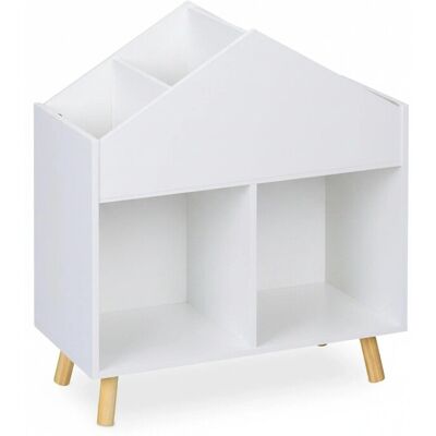 Relaxdays Kinderregal Hausform Holzwerkstoff Weiß Natur 6 Fächer 64,5 cm x 60 cm x 30 cm Relaxdays Kinderregal Hausform Holzwerkstoff Weiß Natur 6 Fächer 64,5 cm x 60 cm x 30 cm