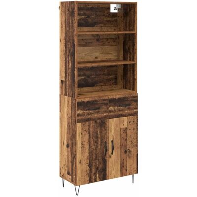 vidaXL Highboard mit Schubladen 2-Tlg Altholz Holzwerkstoff 3415720 vidaXL Highboard mit Schubladen 2-Tlg Altholz Holzwerkstoff 3415720