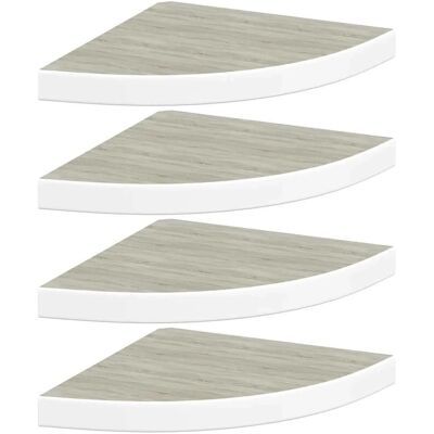 vidaXL 4x Wand-Eckregale Eiche/Weiß MDF Hängende Wandregal - Wandregal vidaXL 4x Wand-Eckregale Eiche/Weiß MDF Hängende Wandregal - Wandregal
