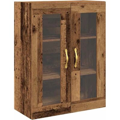 Vidaxl Wandregal mit Glastüren - Antikholz - 69,5x34x90 cm Vidaxl Wandregal mit Glastüren - Antikholz - 69,5x34x90 cm