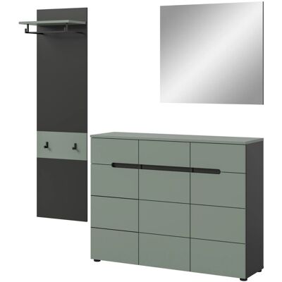 Inn.Furn Garderoben-Set 3-teilig in Salbei und Grau 180 cm Cooper Inn.Furn Garderoben-Set 3-teilig in Salbei und Grau 180 cm Cooper