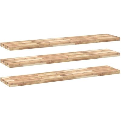 vidaXL Natürliche Flachregale 3er Set - 160x30x4 cm Wandregal vidaXL Natürliche Flachregale 3er Set - 160x30x4 cm Wandregal