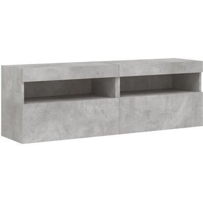 vidaXL TV-Wandschränke mit LED-Leuchten 2 Stück Beton Grau vidaXL TV-Wandschränke mit LED-Leuchten 2 Stück Beton Grau