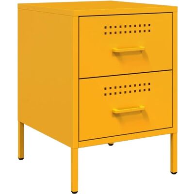 vidaXL Nachttisch Senfgelb 36x39x50,5 cm Stahl Modell 1 vidaXL Nachttisch Senfgelb 36x39x50,5 cm Stahl Modell 1
