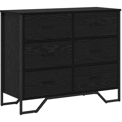 vidaXL Kommode 2 Stk Schwarz Eichen-Optik 91 x 35,5 x 74,5 cm 3365605 vidaXL Kommode 2 Stk Schwarz Eichen-Optik 91 x 35,5 x 74,5 cm 3365605