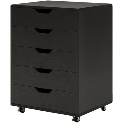 Costway Rollcontainer 5 Schubladen mit Rädern Schwarz Costway Rollcontainer 5 Schubladen mit Rädern Schwarz