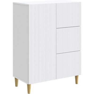 vidaXL Sideboard mit Schubladen Weiß 66 x 34,5 x 90 cm Holzwerkstoff 894625 vidaXL Sideboard mit Schubladen Weiß 66 x 34,5 x 90 cm Holzwerkstoff 894625
