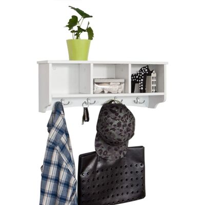 SOBUY Weiß Wand-Schlüsselhalter und Regal SOBUY Weiß Wand-Schlüsselhalter und Regal