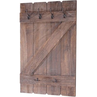 BERLINLODGE Wandgarderobe 91x60x10cm 6 Haken Braun Shabby BERLINLODGE Wandgarderobe 91x60x10cm 6 Haken Braun Shabby