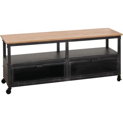 MCW Lowboard N28 Industrial Retro Metall Holz 55x130x36cm Schwarz Natur MCW Lowboard N28 Industrial Retro Metall Holz 55x130x36cm Schwarz Natur