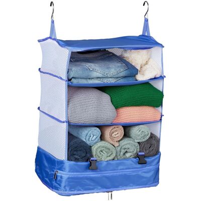 Relaxdays Gepäck-Organizer 4 Fächer Polyester Blau Faltbar 55 cm x 44 cm x 30 cm 0,8 kg Relaxdays Gepäck-Organizer 4 Fächer Polyester Blau Faltbar 55 cm x 44 cm x 30 cm 0,8 kg